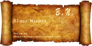 Blasz Ninett névjegykártya